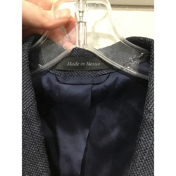 Lauren Ralph Lauren Men's Navy Textured Wool Silk Linen Blazer 38S Sport Coat - Picture 6 of 8